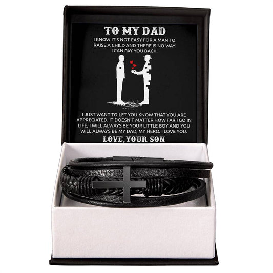 To My Dad Love Cross Bracelet